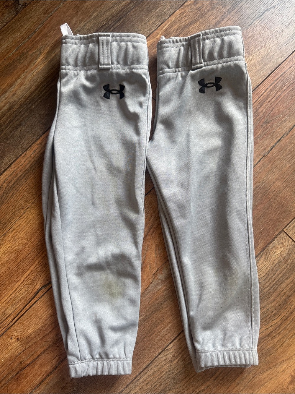 Under Armour Kids Light Gray Baseball Pants (2 pair) with Black Logo -XXXS